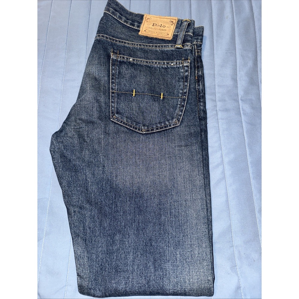 Polo Ralph Lauren Varick Slim Straight Jeans Mens 32x32 Blue Medium Wash Denim